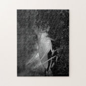 Katydid Grasshopper in zwarte en witte Natuur Legpuzzel (Verticaal)