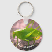 Katydid Grasshopper Natuur Gepersonaliseerd Sleutelhanger (Voorkant)
