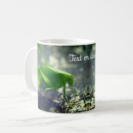 Katydid Grasshopper Personalized Koffiemok (Voorkant links)