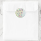 Kätzchen kunterbunt ronde sticker (Tas)