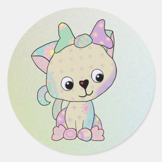 Kätzchen kunterbunt ronde sticker (Voorkant)