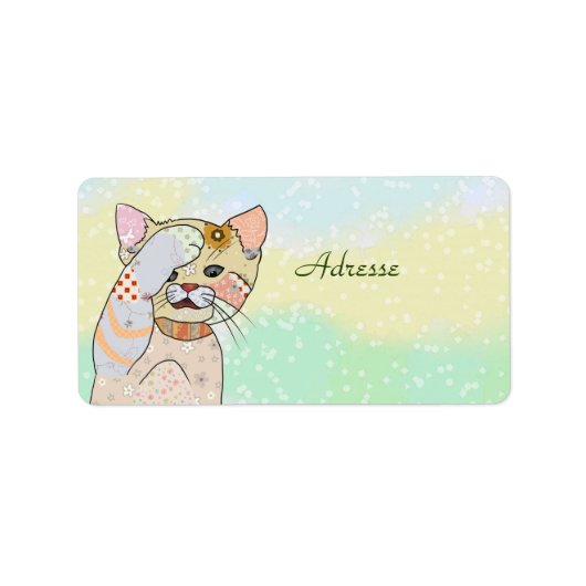 Katze Adressaufkleber Etiket (Voorkant)