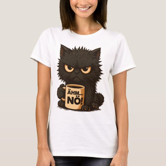 Katze „Ähm Nö“ – Lustiges Katzen-Sarkasmus-Design T-shirt (Voorkant)