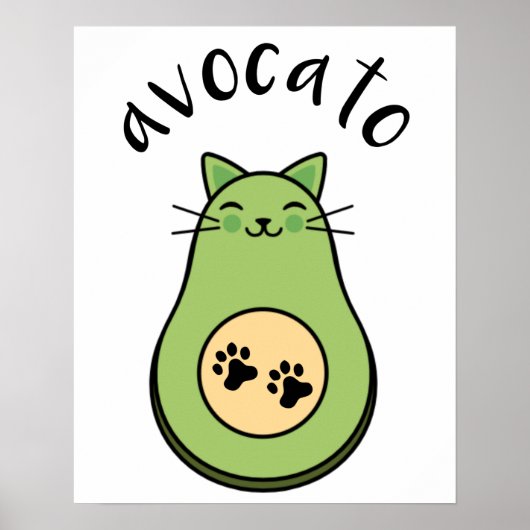 Katze als Avocado avocato Poster (Voorkant)