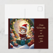 Katze als Weihnachtsmann verkleidet Briefkaart (Voorkant / Achterkant)