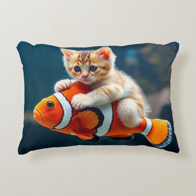 Katze auf Clownfish Accent Kussen (Voorkant)
