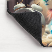 Katze auf Mauspad mit Wecker Muismat (Hoek)