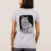 Katze bei Nacht unter magischem Sternenhimmel T-shirt (Achterkant)