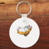 Katze beim Fallschirmspringen mit Fallschirm Sleutelhanger (Voorkant)