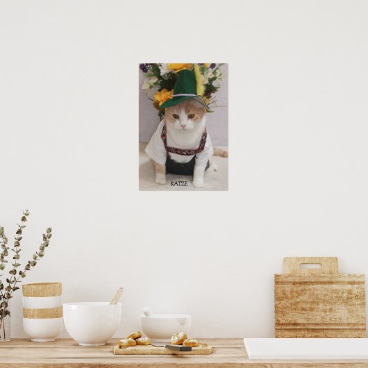 KATZE/CAT Funny German Cat Poster (Keuken)