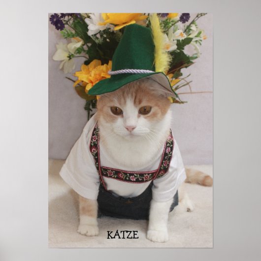 KATZE/CAT Funny German Cat Poster (Voorkant)