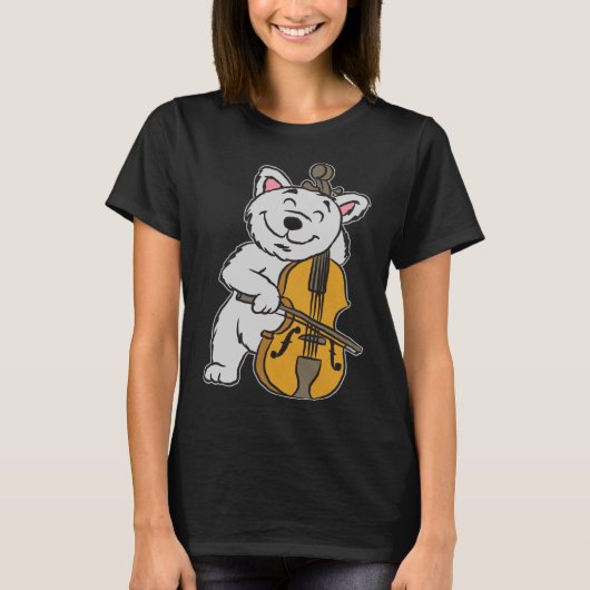 Katze Cello Musiklehrerin T-shirt (Voorkant)