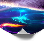 Katze , Hintergrund in dezentem Neon Farben Poster (Hoek)