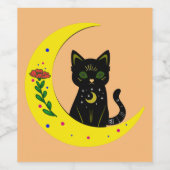 Katze im Mond Cat on moon Wijn Etiket (Enkel label)