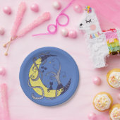 Katze im Mond  Papieren Bordje (Feest)