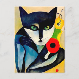 Katze im Stile der Klassischen Modernen Kunst. Briefkaart