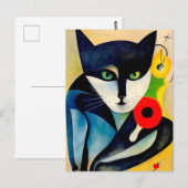 Katze im Stile der Klassischen Modernen Kunst. Briefkaart (Voorkant / Achterkant)
