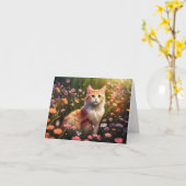Katze in Blumenwiese Kaart (Gele Bloem)