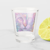Katze in Neonfarben Shot Glas (Achterkant)