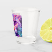 Katze in Neonfarben Shot Glas (Rechts)