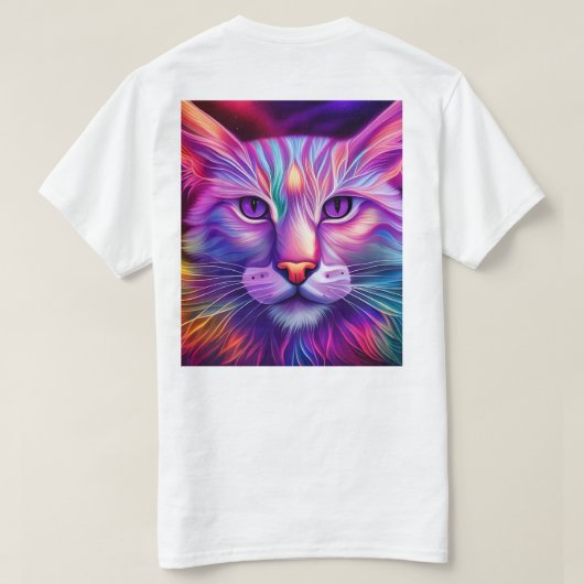 Katze in Neonfarben T-shirt (Design achterkant)