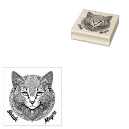 Katze Mandala Rubberstempel