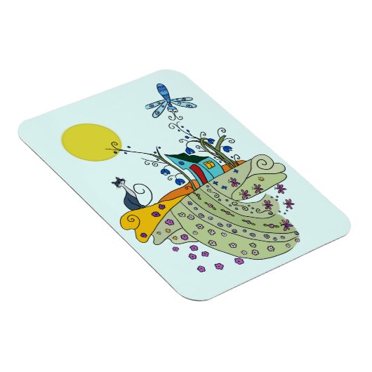 Katze mit Haus Magneet (Rechterzijde)