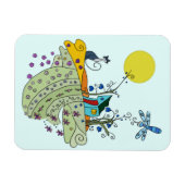 Katze mit Haus Magneet (Horizontaal)