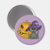 Katze mit Kürbis Magneet (Voorkant / Achterkant)