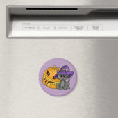 Katze mit Kürbis Magneet (Insitu (Vaatwasser))