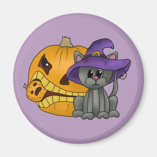 Katze mit Kürbis Magneet (Voorkant)