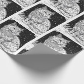 Katze mit Mandala unterm Sternenhimmel Cadeaupapier (Hoek)