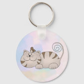 Katze mit Vogel Sleutelhanger (Voorkant)