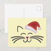 Katze Nikolaus Mütze Cat Santa Hat Briefkaart (Voorkant / Achterkant)