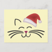 Katze Nikolaus Mütze Cat Santa Hat Briefkaart (Voorkant)