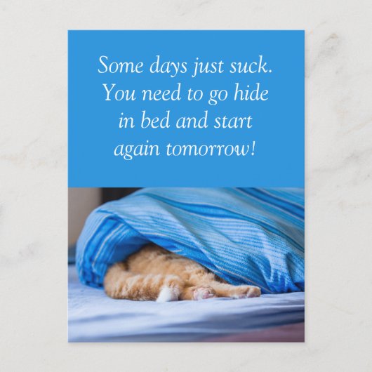 Katze rot Bett versteckt Some days suck Briefkaart (Voorkant)