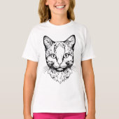 Katze - Scherenschnitt T-shirt (Voorkant)