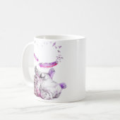 Katze Tasse Herz Feder Koffiemok (Voorkant links)