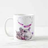 Katze Tasse Herz Feder Koffiemok (Links)