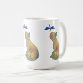 Katze und blaue Libelle Koffiemok (Voorkant rechts)