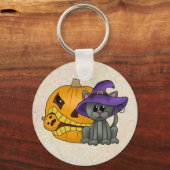 Katze und Kürbis Sleutelhanger (Voorkant)