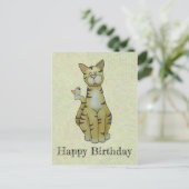 Katze und Vogel Briefkaart (Staand voorkant)