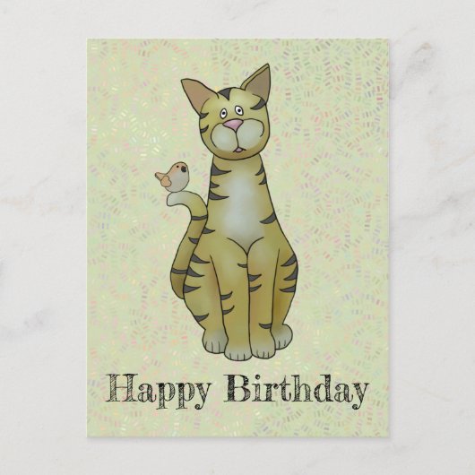 Katze und Vogel Briefkaart (Voorkant)