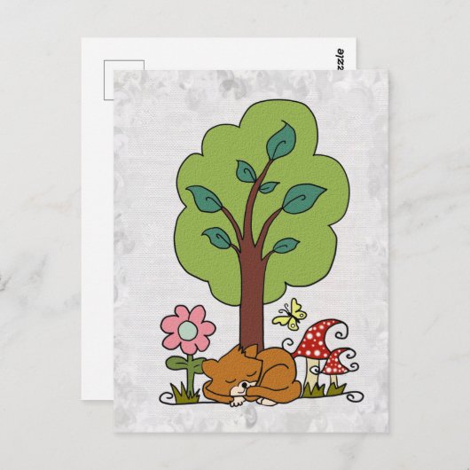 Katze unterm Baum Briefkaart (Voorkant / Achterkant)