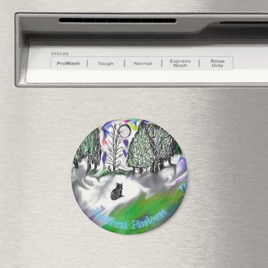 Katzen Farben Round Magnet (Insitu (Vaatwasser))