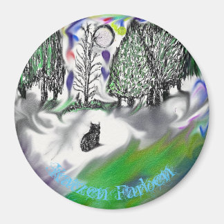 Katzen Farben Round Magnet