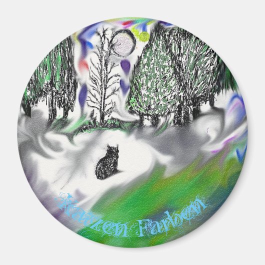 Katzen Farben Round Magnet (Voorkant)