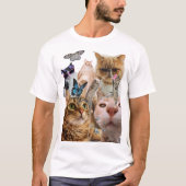Katzen und Schmetterlinge Collage Shirt (Voorkant)