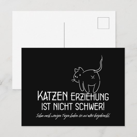 Katzenerziehung ist nicht schwer Spruch mit Humor Briefkaart (Voorkant / Achterkant)