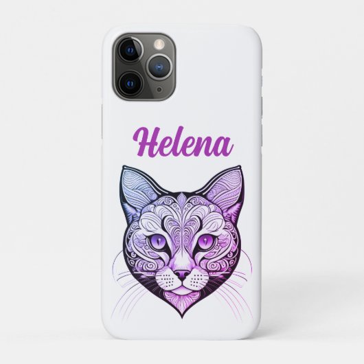 Katzenkopf Farbverlauf blau-lila Case-Mate iPhone Case (Achterkant)